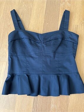 Veronica beard Women’s Navy Peplum Tank Top -adjustable straps